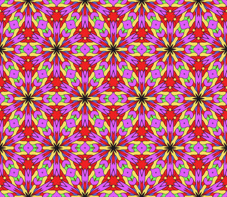 Seamless patterns . Vintage decorative ethnic floral ornament. vector illustration. oriental design for print, wallpaper, decor, fabric, textileのイラスト素材