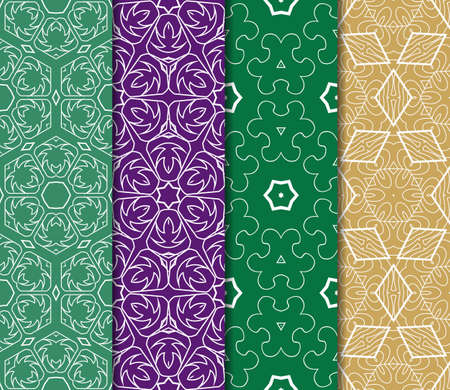 Set of seamless floral pattern with hand drawn texture. Ornament for interior design, greeting cards, birthday or wedding invitations, fabric print. Ethnic background in arabian style.のイラスト素材