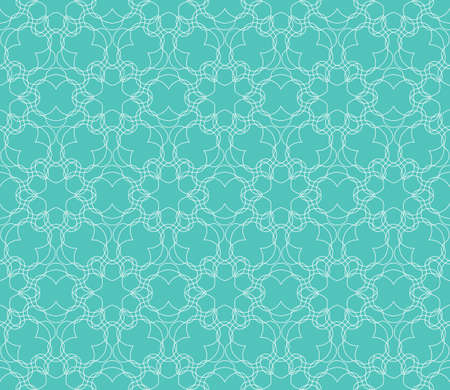 romantic geometric floral seamless pattern. Vector illustration. For modern interior design, fashion textile print, wallpaper, decor panel. turquise colorのイラスト素材