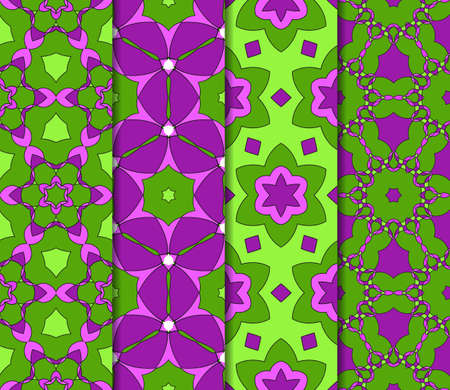 set of Modern decorative floral lace pattern. Luxury texture for wallpaper, invitation, decor, fabric. Vector illustration.のイラスト素材