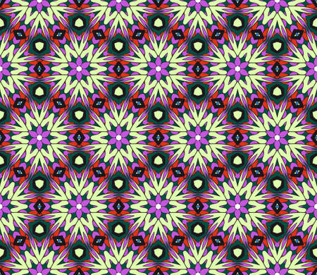 Abstract color pattern in the form of a multicolored mosaic with elements of lace and floral...