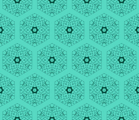geometric pattern in floral lace style. Ethnic ornament. Vector illustration. For modern interior design, fashion textile print, wallpaper, decor panelのイラスト素材