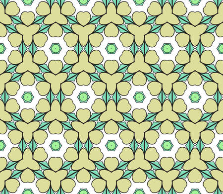 color geometric pattern in floral lace style. Ethnic ornament. Vector illustration. For modern interior design, fashion textile print, wallpaper, decor panelのイラスト素材