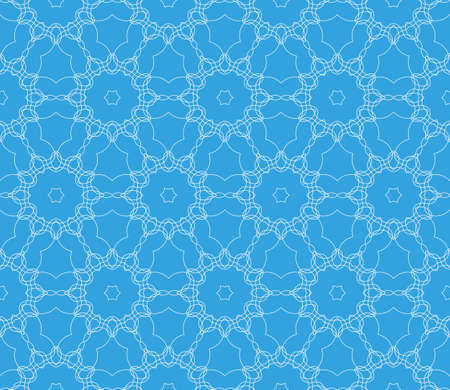 blue color seamless vector patterns. Geometric floral pattern of lines and shapes. Modern design for backgrounds, wallpaper, invitations.のイラスト素材