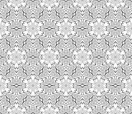 geometric pattern in floral lace style. Ethnic ornament. Vector illustration. For modern interior design, fashion textile print, wallpaper, decor panelのイラスト素材