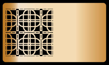 template laser cutting for Business card. bronze design. Decorative geometric ornament. Vector illustration.のイラスト素材
