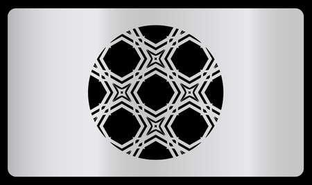 card template. Laser cutting, silver design. Modern geometric card for laser cutting. Vector illustration. With a cutout of a decorative circle in the centerのイラスト素材