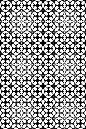 decor panel with geometric seamless ornament. oriental design. vector illustration. black and whiteのイラスト素材