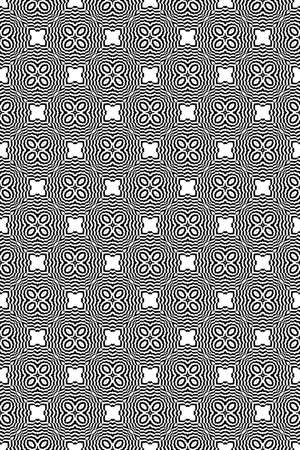 illusion zebra line. seamless geometric pattern. vector illustration. for invitation, wallpaper. black and whiteのイラスト素材