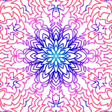 Vector vintage floral pattern oriental ornament. mandala concept vector illustration for coloring book, greeting card, invitation, tattoo. Anti-stress therapy pattern.のイラスト素材