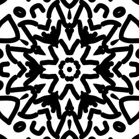 Floral mandala pattern. vector illustration. hand drawn henna india tribal paisley backgroundのイラスト素材