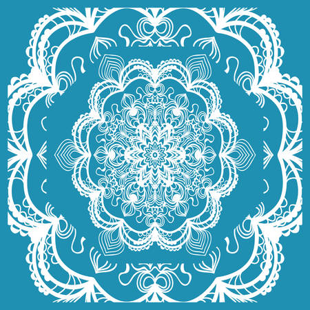 Floral Paisley Medallion Ornamental Rug. Ethnic Mandala Frame. Vector illustration.のイラスト素材