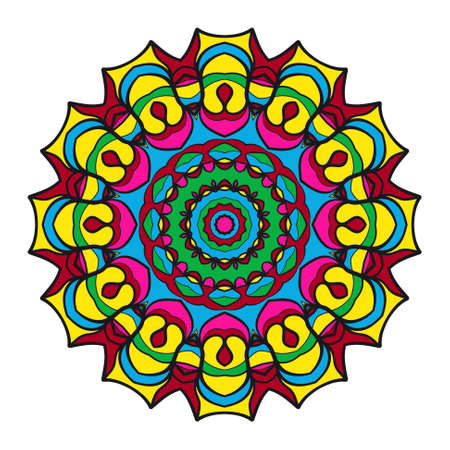 Decorative coloring mandala. vector illustration. Anti-stress therapy pattern.のイラスト素材