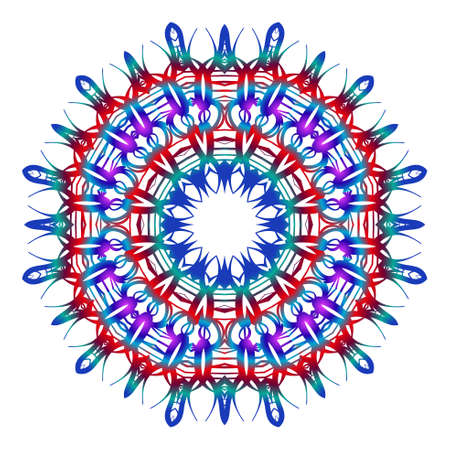 Decorative gradient coloring mandala vector illustration. Anti-stress therapy pattern.のイラスト素材