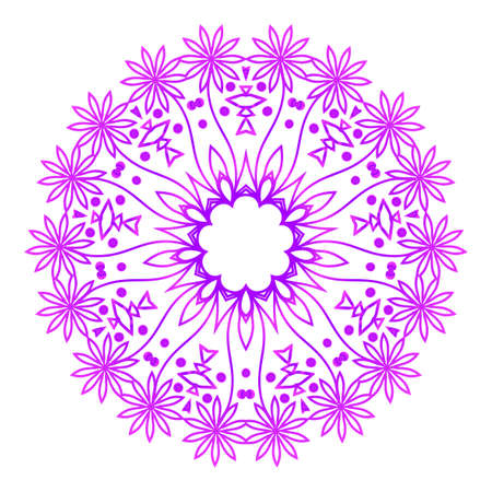 Mandala Vector illustration. Ethnic Circle Ornament. Purple color.のイラスト素材
