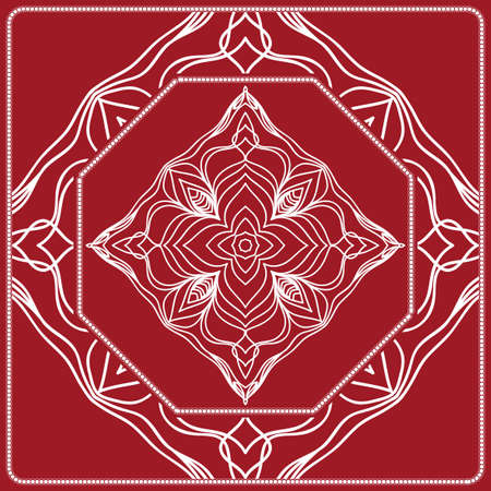 pattern from Mandala for the Print Textile Product. Vector illustration. Decorative curb treatment. Red colorのイラスト素材