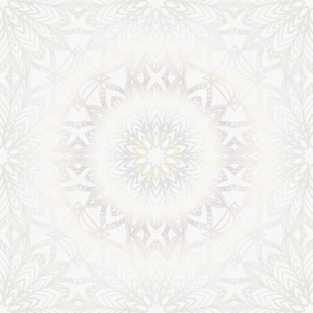 Beautiful background of seamless floral pattern. vector illustration. monochrome white gold colorのイラスト素材