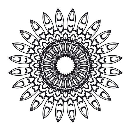 Mandala of abstract flowers. vector illustration. lace patternのイラスト素材