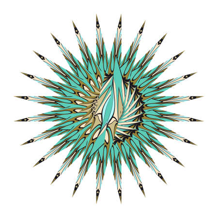 Ornamental circle pattern. Hand draw Mandala. Vintage decorative elements. vector illustration. Anti-stress therapy pattern.のイラスト素材