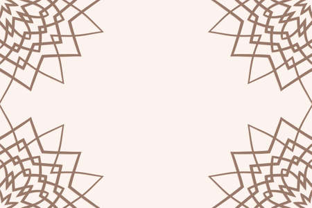 Vintage background with floral mandala ornament. coffee color. Vector illustration. for greeting, invitation card.のイラスト素材