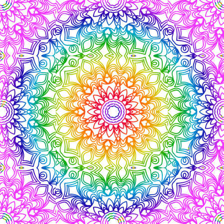 Beautiful rainbow color seamless floral pattern.のイラスト素材