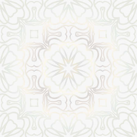 Beautiful background of seamless floral pattern. vector illustration. monochrome white gold colorのイラスト素材