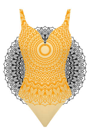 Swimsuit with mandala ornament pattern design.のイラスト素材
