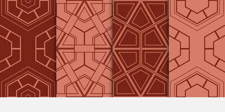 set of 4 seamless hipster geometric pattern. vector illustrationのイラスト素材