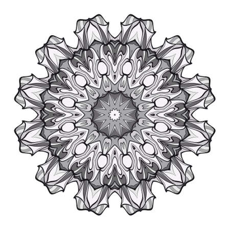 Mandala spiritual symbol isolated on white background. Indian ornament vector illustration.のイラスト素材