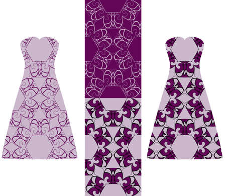 Fashion design template dress with geometric pattern. Vector illustrationのイラスト素材
