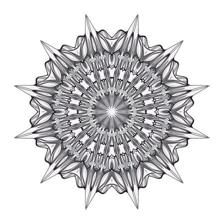Mandala spiritual symbol isolated on white background. Indian ornament. Vector illustration.のイラスト素材