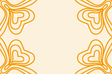 Wedding Invitation card with mandala, orange color.のイラスト素材