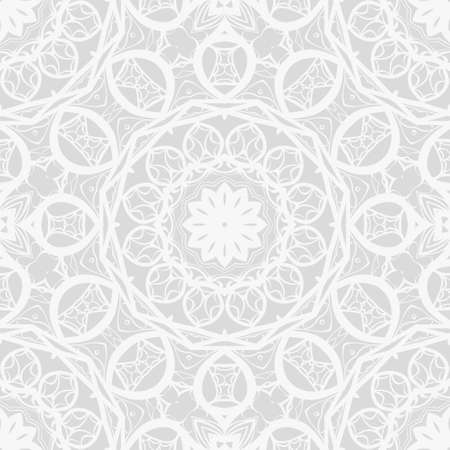art deco monochrome seamless vector pattern with abstract circle floral ornament. design element for wallpaper, background, invitation, fabric printのイラスト素材