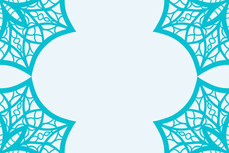 template for Business card. Mandala decorative elements. vector illustration. Arabic, Indian, Turkish, Ottoman motifs. blue colorのイラスト素材