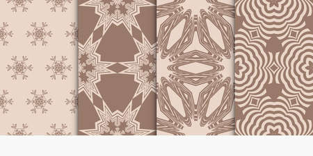 set of geometric pattern in abstract style. Ethnic ornament. Vector illustration. For modern...
