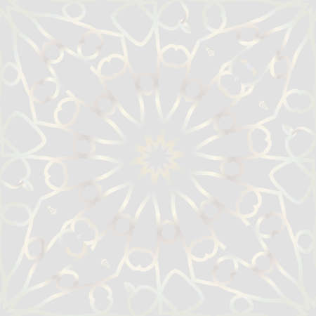 White gold color seamless background with floral design. Vector illustration.