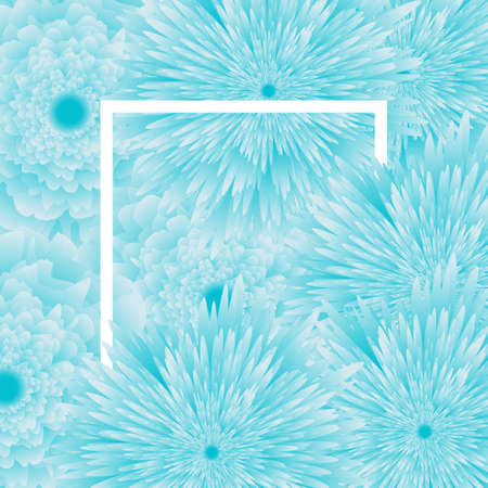 light blue Flower background, white frame. vector illustration. template for greeting card to 8 march, wedding invitation, holiday background, discount bannerのイラスト素材