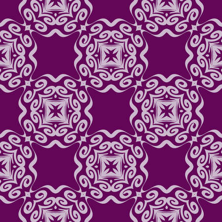 Background seamless pattern with modern floral geometric ornament. vector illustration. for design print, invitation box, card. purple color themeのイラスト素材