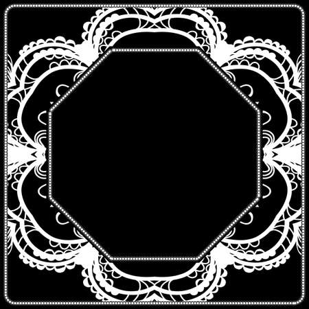 art deco frame with floral ornament for fabric design. vector illustration.のイラスト素材