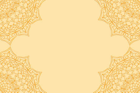 Vector illustration of invitation card to holiday. Floral mandala ornament.のイラスト素材