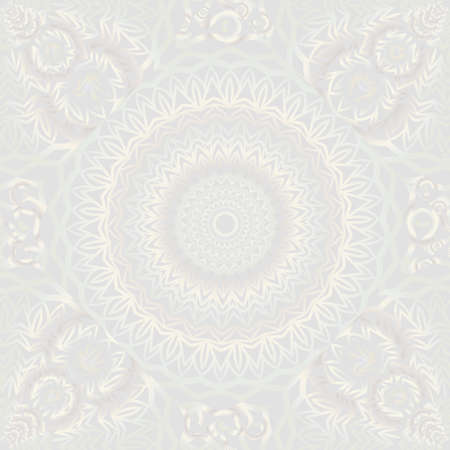 White gold color seamless background with floral design. vector illustration.