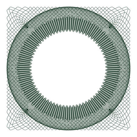 A circle rosette with protective watermark layer for certificate, voucher or money design.のイラスト素材