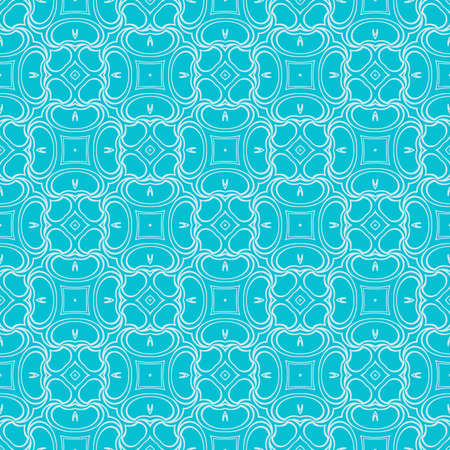 modern floral pattern of geometric ornament. Seamless vector illustration. for interior design, printing, wallpaper, decor, fabric, invitation. blue colorのイラスト素材