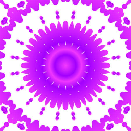 Floral pattern vector illustration. Hand drawn henna India tribal paisley background in purple color.のイラスト素材