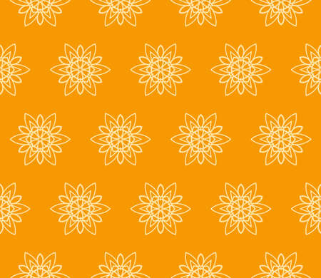 Seamless floral pattern. vector illustration. orange color. For design, wallpaper, background fills,...