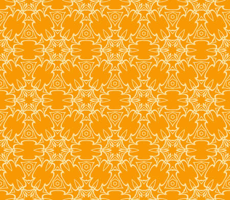 Seamless Floral Pattern Vector Illustration Orange Color For