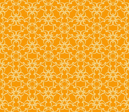 Seamless Floral Pattern Vector Illustration Orange Color For