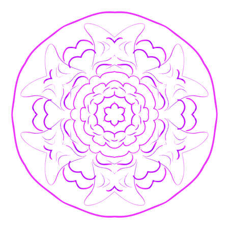 Mandala. Vector illustration. Ethnic Circle Ornament. Purple color for coloring book, greeting card, invitation and tattoo.のイラスト素材