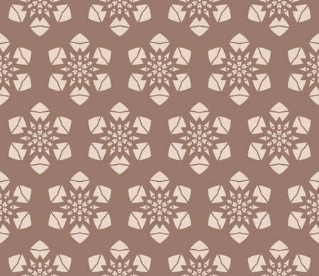 Seamless vector illustration with abstract flowers derived from the transformation of geometric...