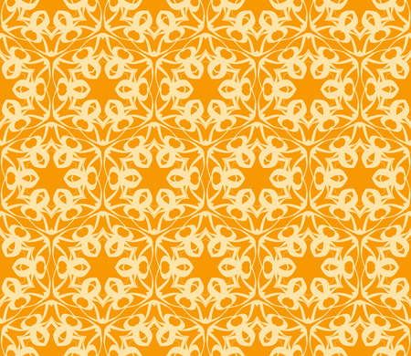 Seamless vector texture with an abstract pattern of intertwined curves, geometric figures decorated with modern floral ornament.のイラスト素材